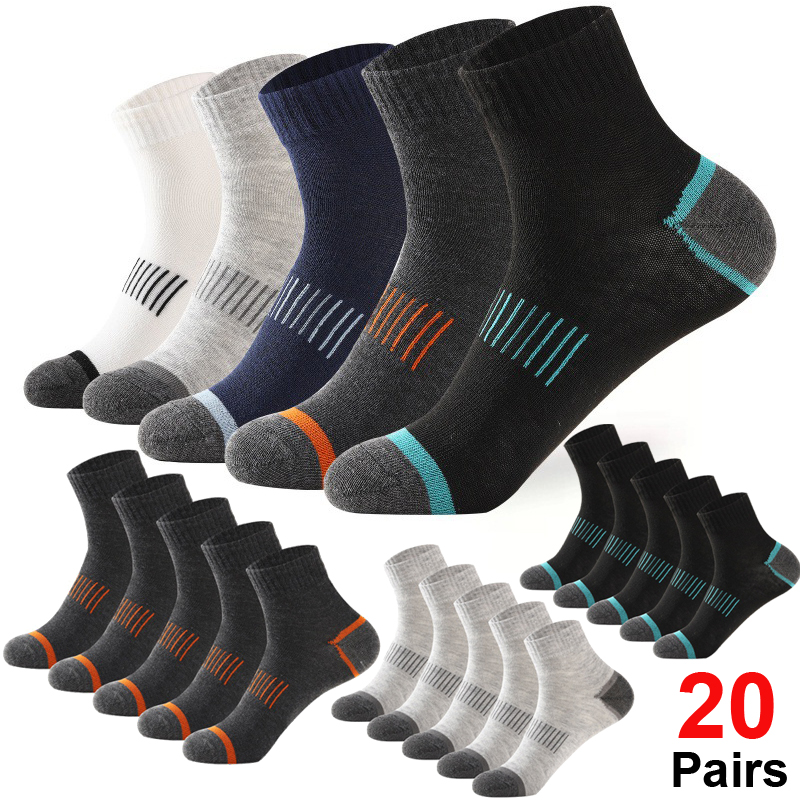 20켤레 남성용 면 양말 세트 캐주얼 통기성 스포츠 겨 - Athletic Sock Cushion 리뷰 및 가격