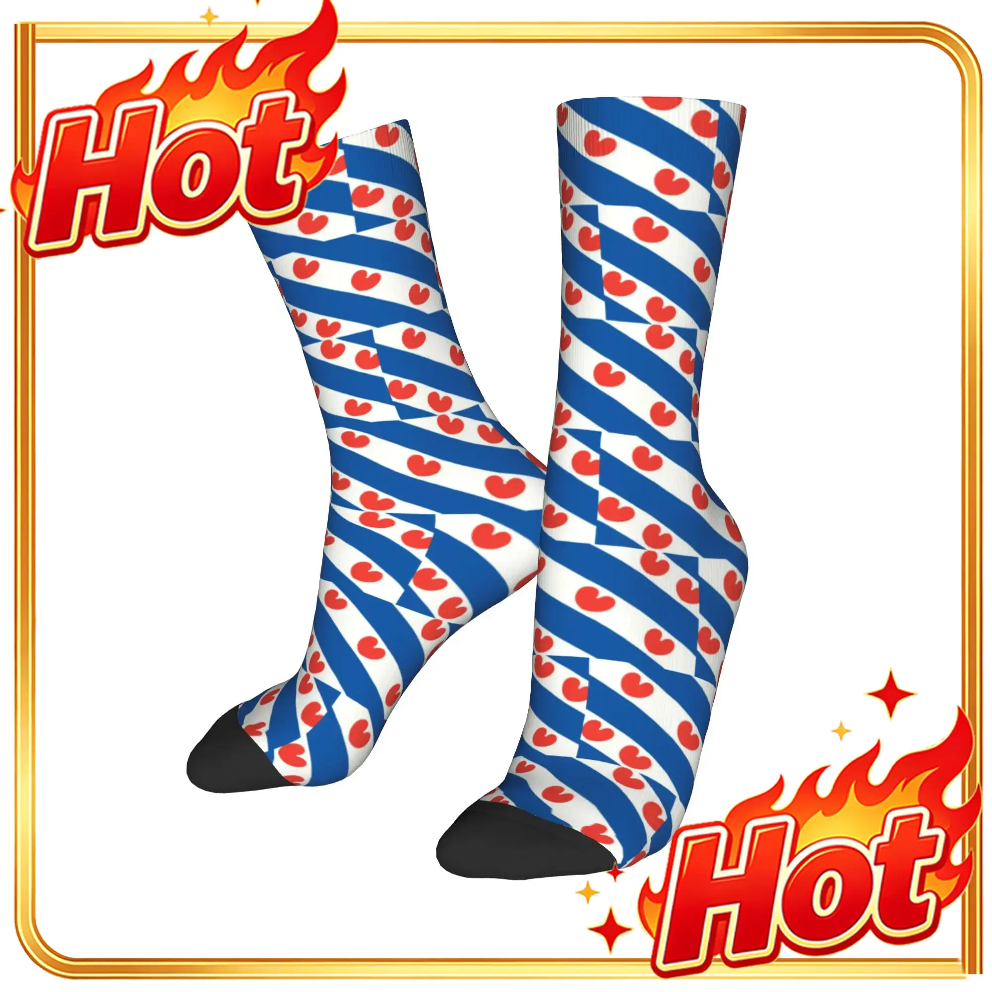 맞춤 제작된 프리스란트 국기 디자인 남성용 크루 삭스, - Dress Sock Men 리뷰 및 가격