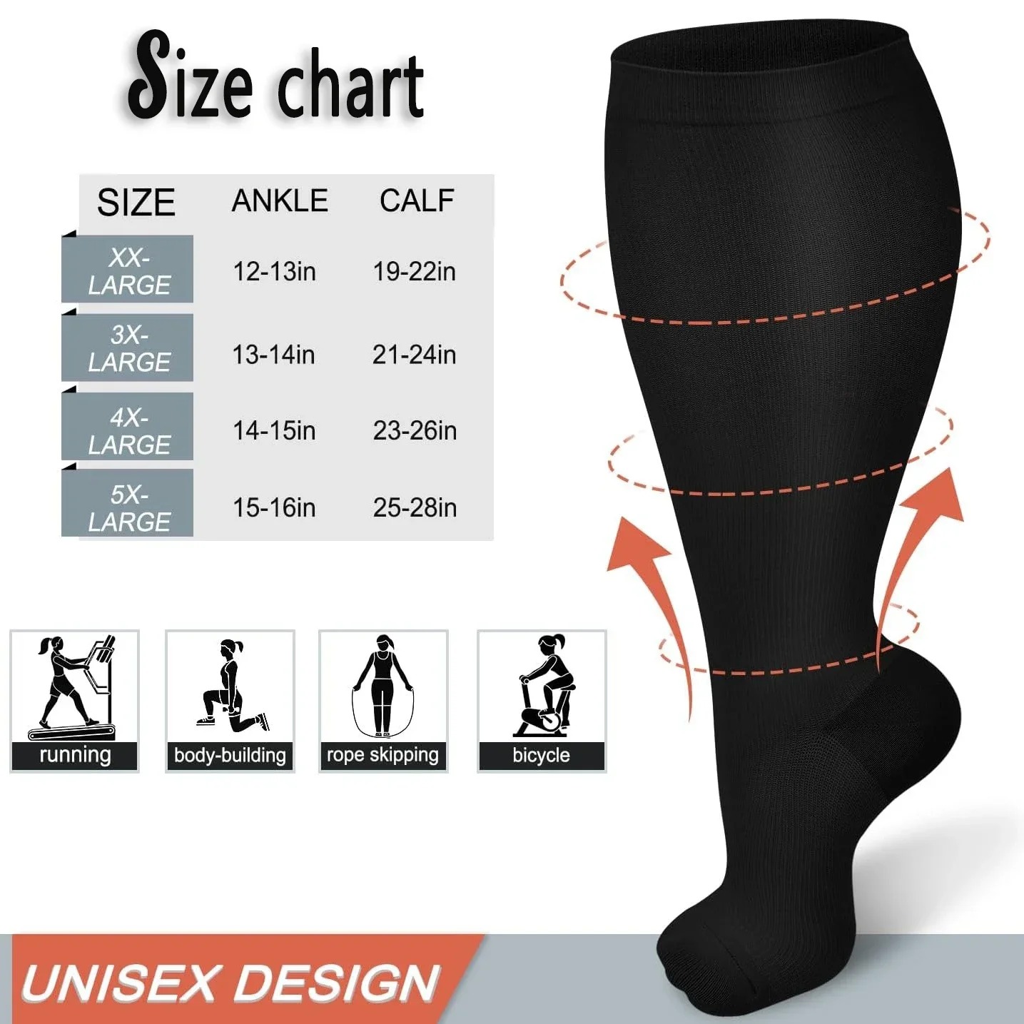 여성 남성용 플러스 사이즈 압박 양말, 특대형 와이드  - Compression Sleeve Calf 리뷰 및 가격